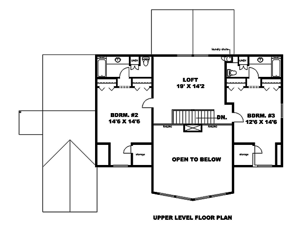 Floor Plan Second Story of Luxury Plan #132-1676