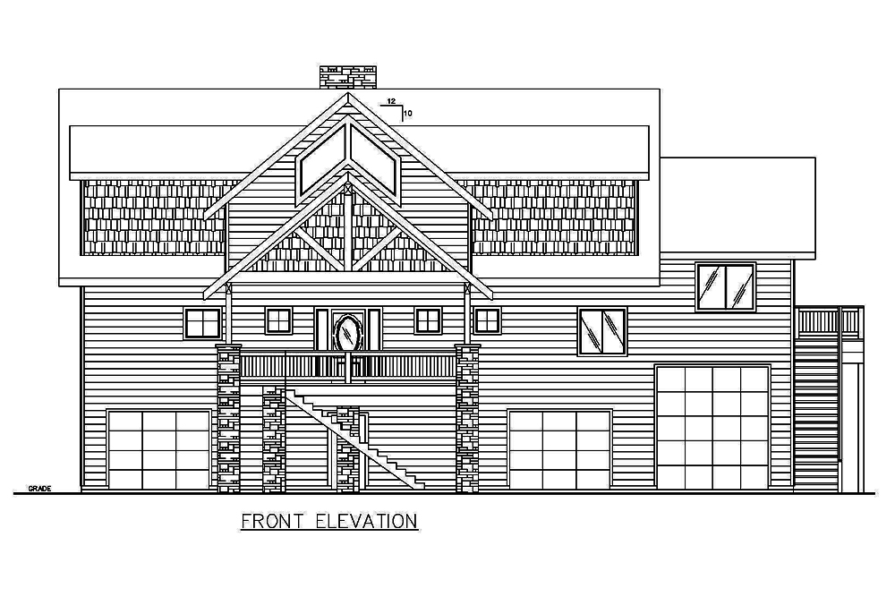 Home Plan Front Elevation of this 4-Bedroom,3957 Sq Ft Plan -132-1676