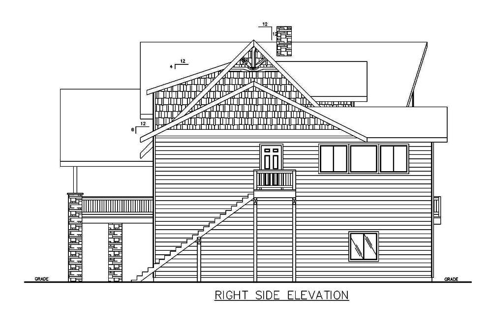 Home Plan Right Elevation of this 4-Bedroom,3957 Sq Ft Plan -132-1676
