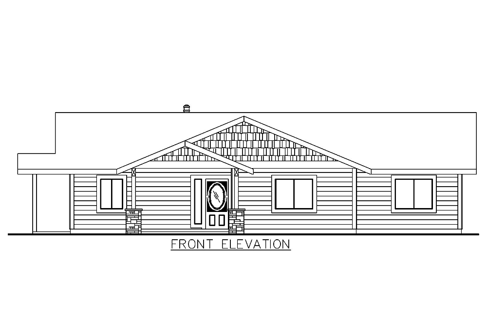 Home Plan Front Elevation of this 3-Bedroom,1786 Sq Ft Plan -132-1677