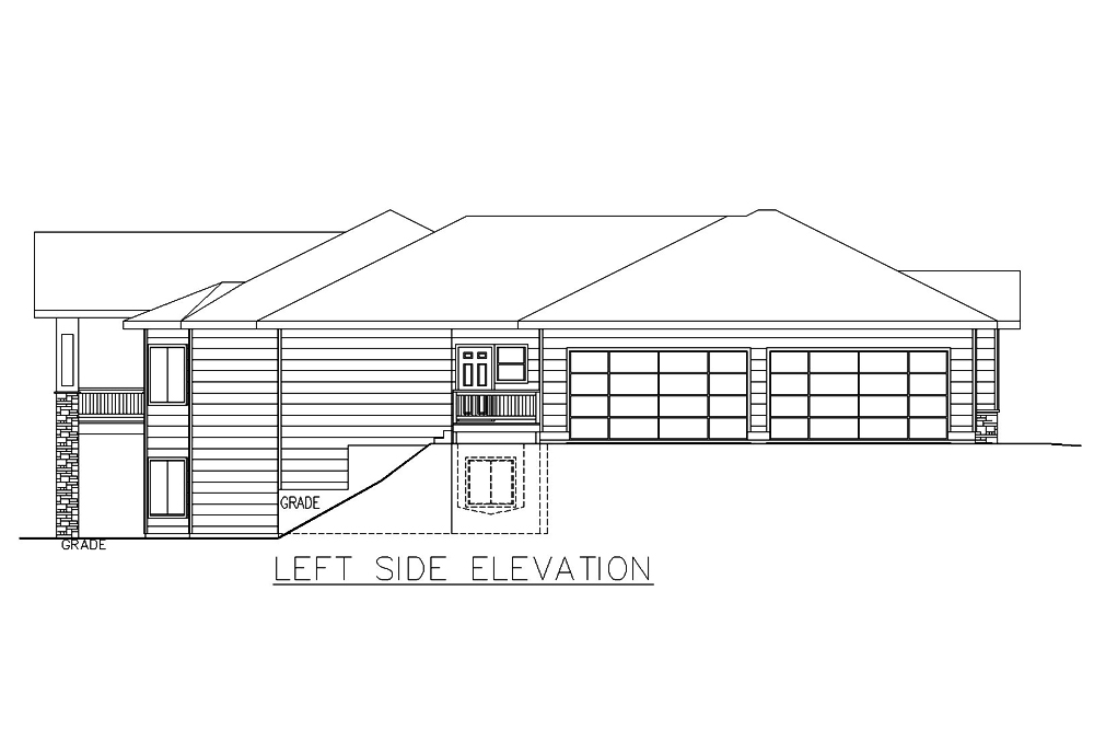 Home Plan Left Elevation of this 3-Bedroom,2838 Sq Ft Plan -132-1678