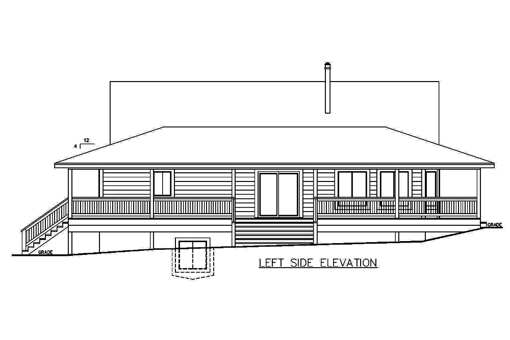 Home Plan Left Elevation of this 2-Bedroom,1565 Sq Ft Plan -132-1679