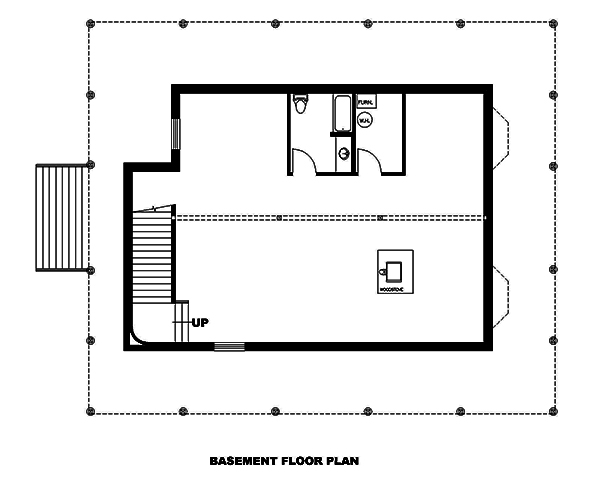 Floor Plan Basement of Ranch Plan #132-1679