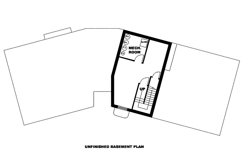 Floor Plan Basement of Ranch Plan #132-1680