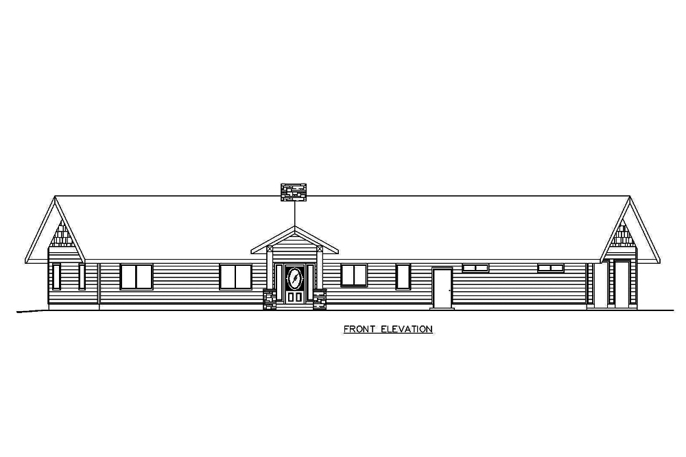Home Plan Front Elevation of this 2-Bedroom,1890 Sq Ft Plan -132-1680
