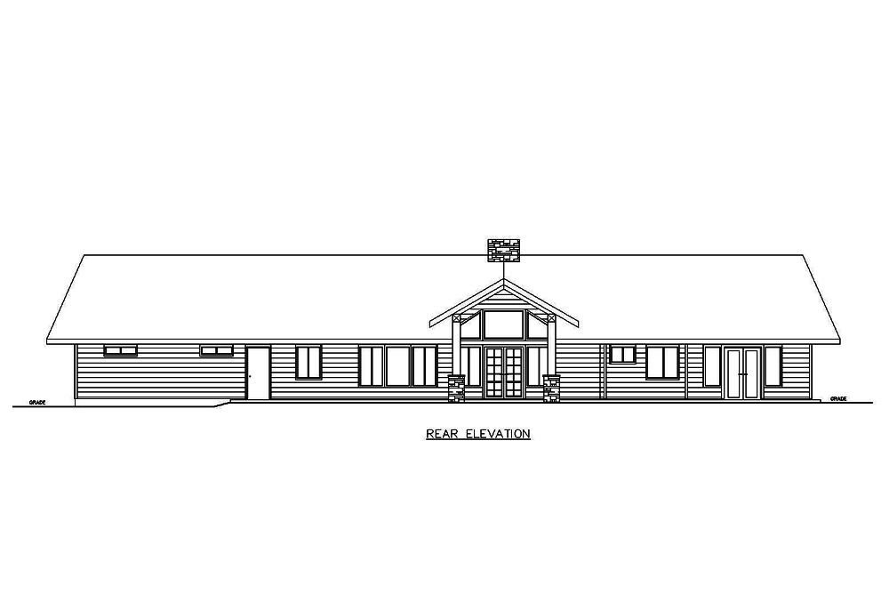Home Plan Rear Elevation of this 2-Bedroom,1890 Sq Ft Plan -132-1680