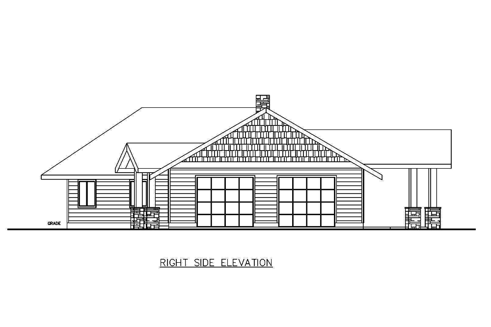 Home Plan Right Elevation of this 2-Bedroom,1890 Sq Ft Plan -132-1680
