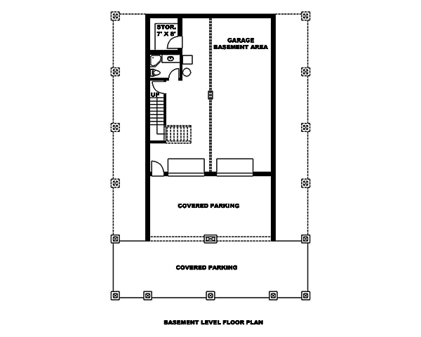 Floor Plan Basement of Country Plan #132-1681