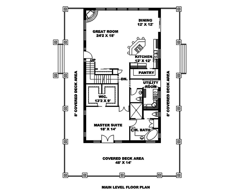Floor Plan First Story of Country Plan #132-1681