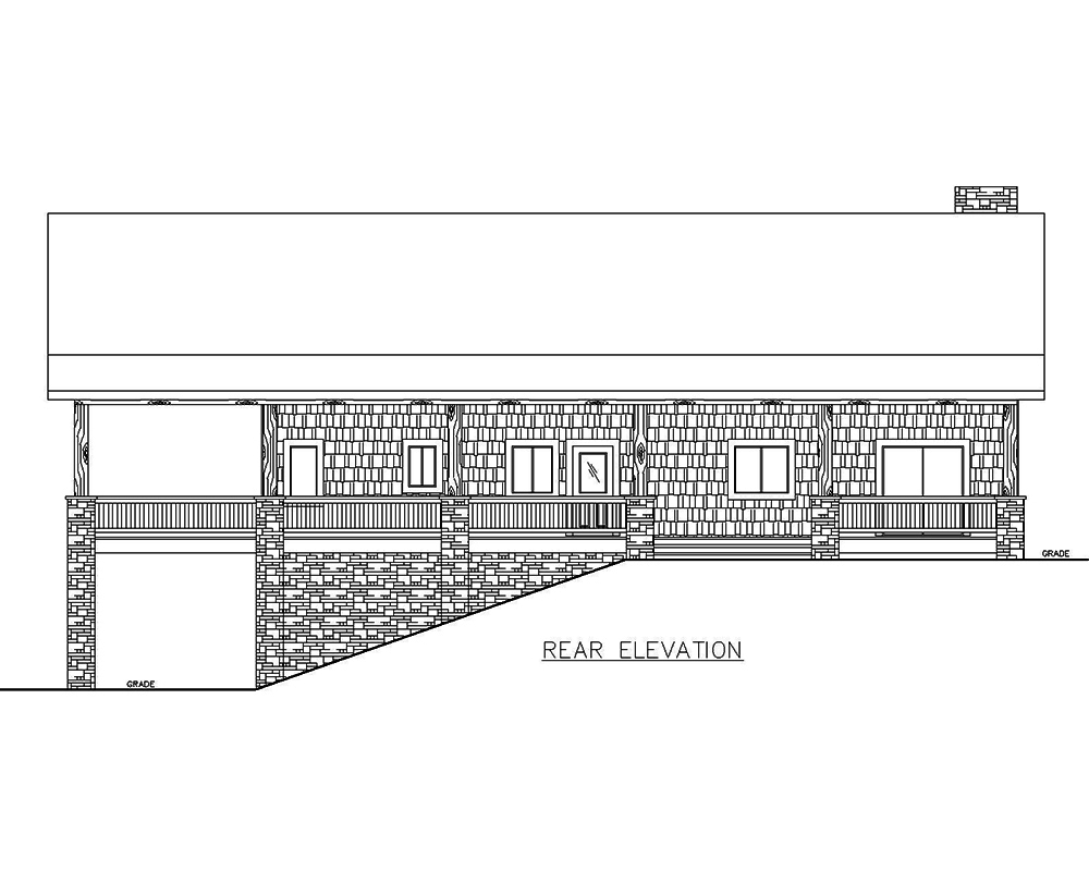 Home Plan Rear Elevation of this 3-Bedroom,2734 Sq Ft Plan -132-1681