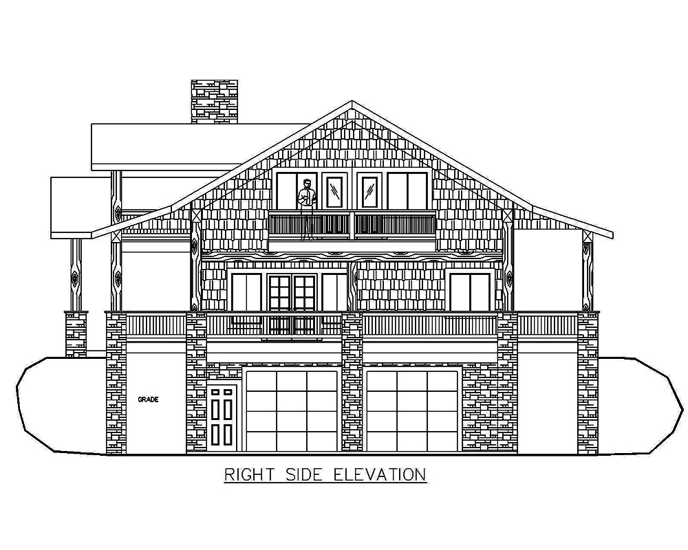 Home Plan Right Elevation of this 3-Bedroom,2734 Sq Ft Plan -132-1681