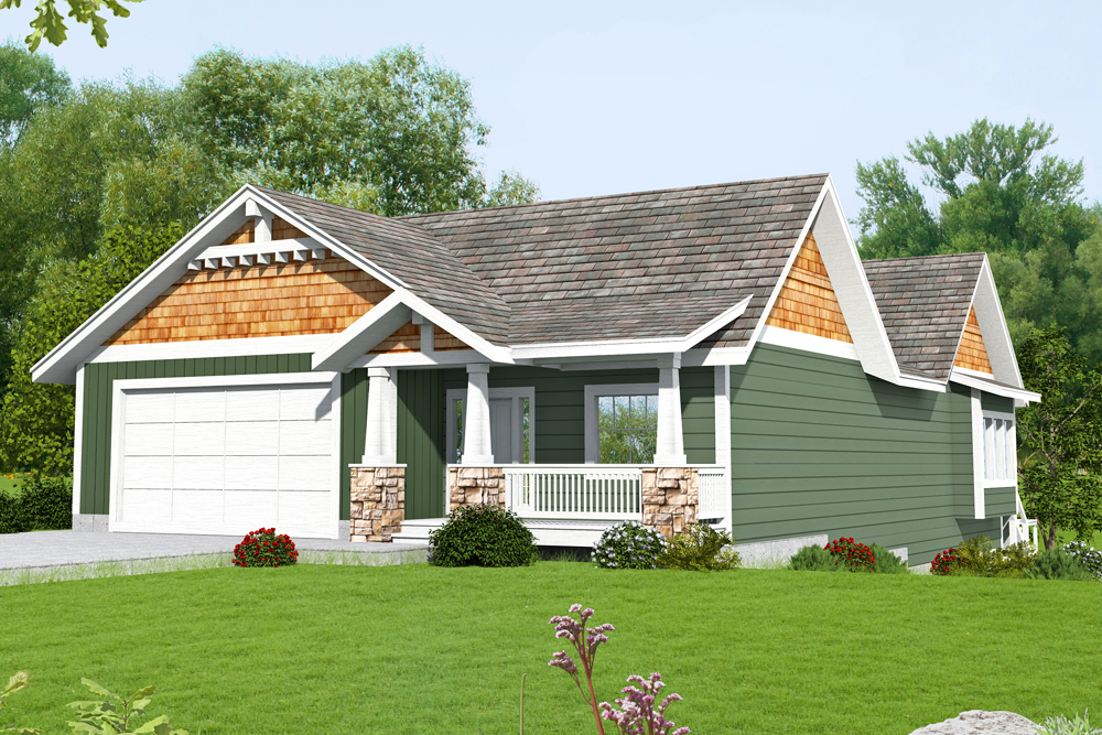 Front Elevation of this Cottage House (#132-1682) at The Plan Collection.