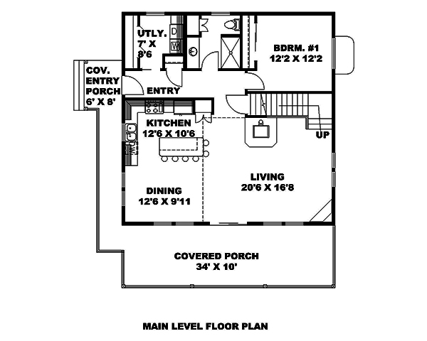 Floor Plan First Story of Country Plan #132-1684