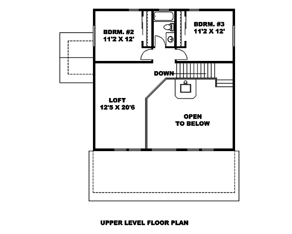 Floor Plan Second Story of Country Plan #132-1684