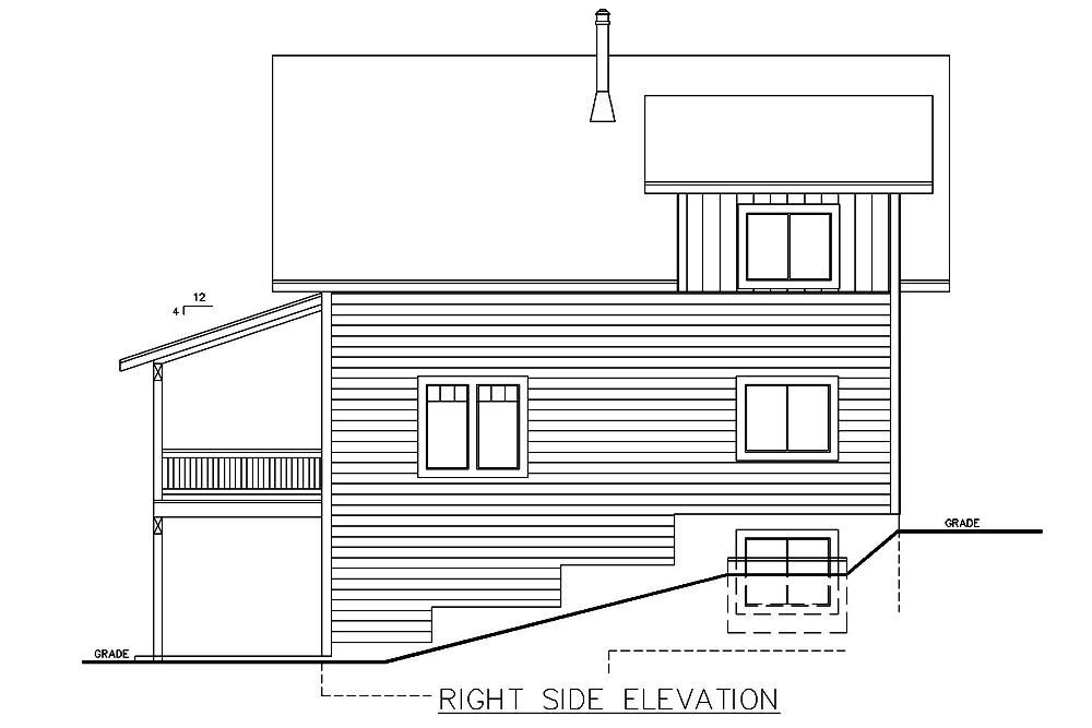 Home Plan Right Elevation of this 4-Bedroom,3052 Sq Ft Plan -132-1684