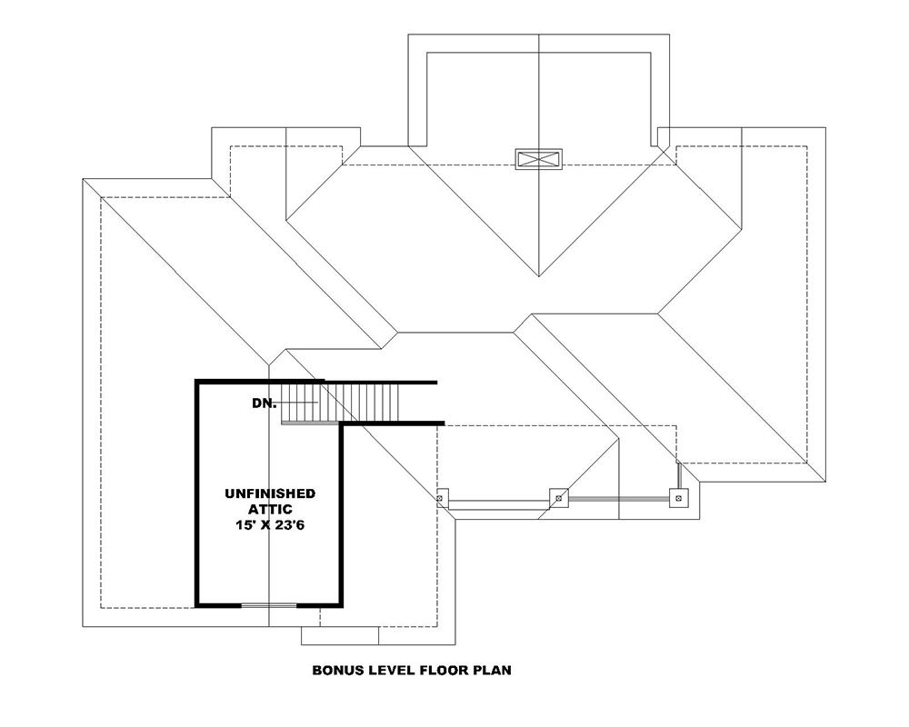 Floor Plan Bonus Room of Country Plan #132-1686