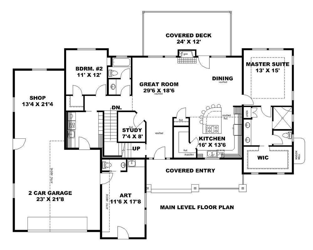 Floor Plan First Story of Country Plan #132-1686