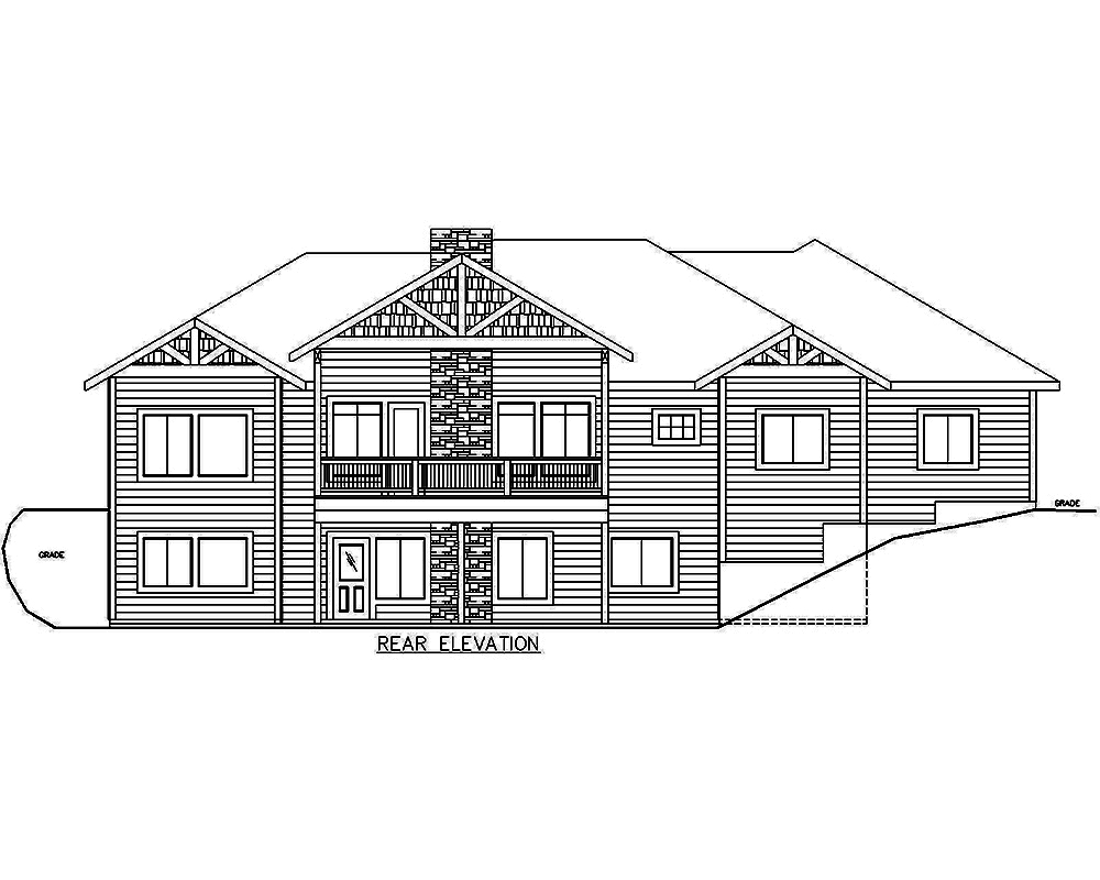 Home Plan Rear Elevation of this 5-Bedroom,3628 Sq Ft Plan -132-1686