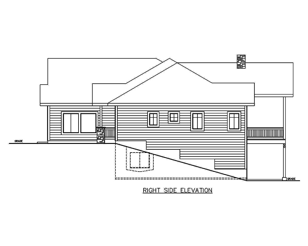 Home Plan Right Elevation of this 5-Bedroom,3628 Sq Ft Plan -132-1686