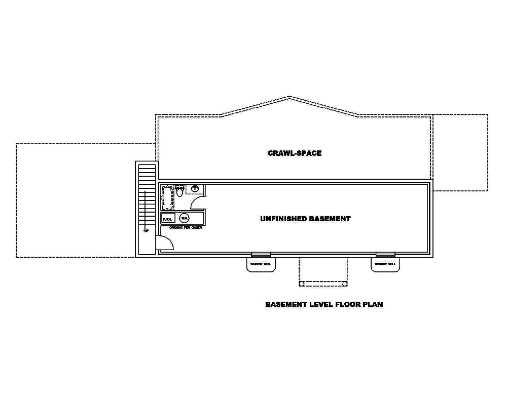 Floor Plan Basement of Ranch Plan #132-1687
