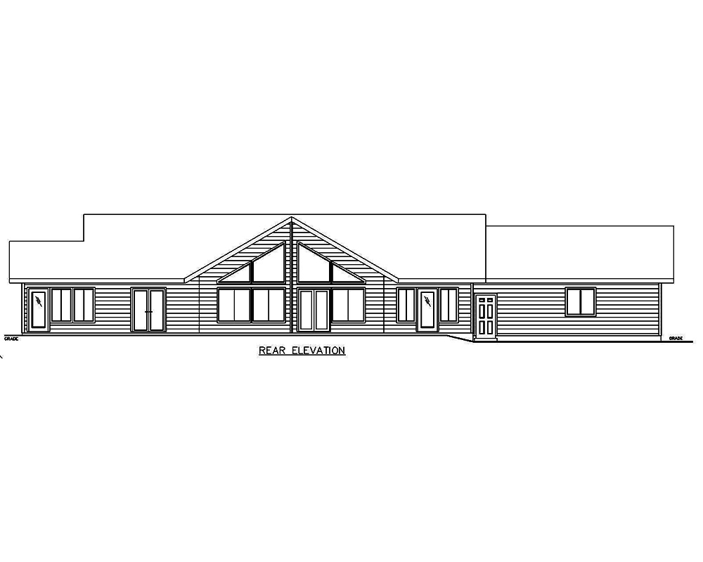 Home Plan Rear Elevation of this 2-Bedroom,1978 Sq Ft Plan -132-1687