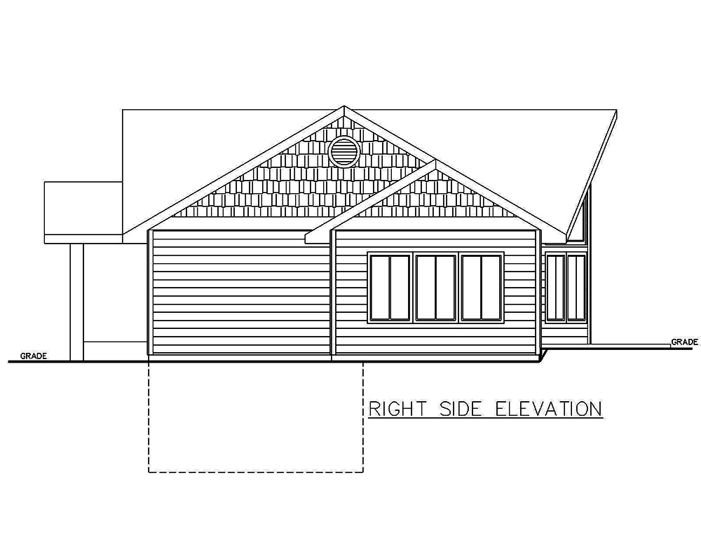Home Plan Right Elevation of this 2-Bedroom,1978 Sq Ft Plan -132-1687