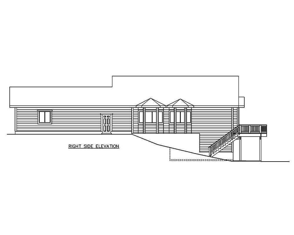 Home Plan Right Elevation of this 4-Bedroom,2596 Sq Ft Plan -132-1688