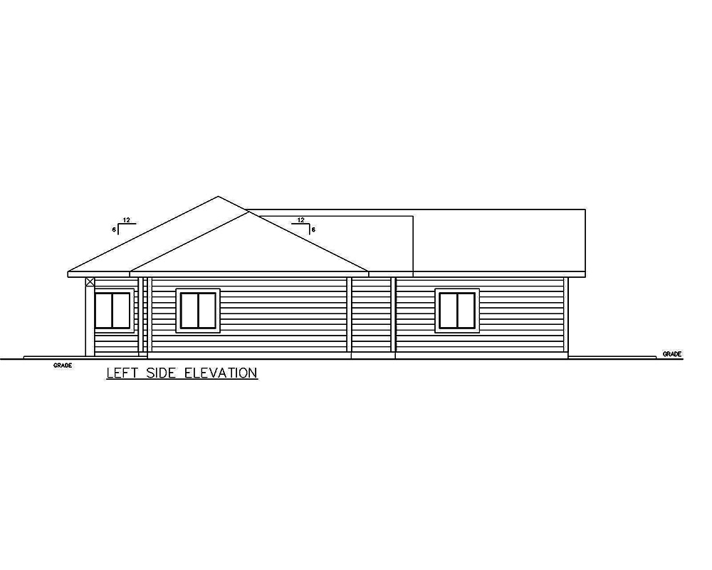 Home Plan Left Elevation of this 3-Bedroom,1575 Sq Ft Plan -132-1690