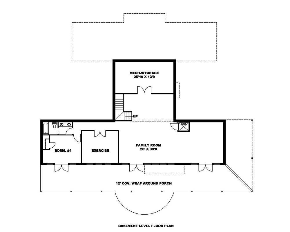 Floor Plan Basement of Contemporary Plan #132-1691