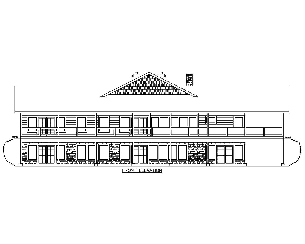 Home Plan Front Elevation of this 4-Bedroom,5987 Sq Ft Plan -132-1691