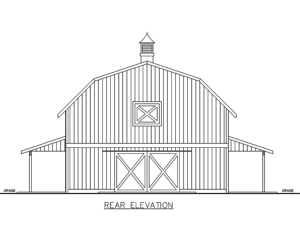 Home Plan Rear Elevation of this 3-Bedroom,1920 Sq Ft Plan -132-1694