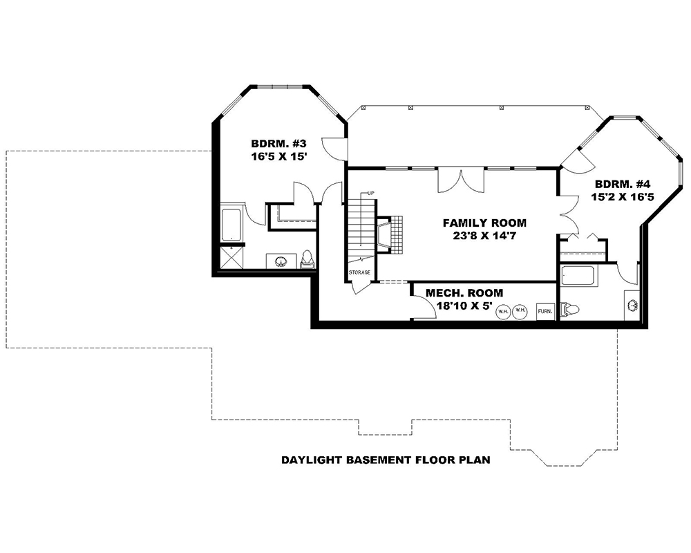 Floor Plan Basement of Victorian Plan #132-1695