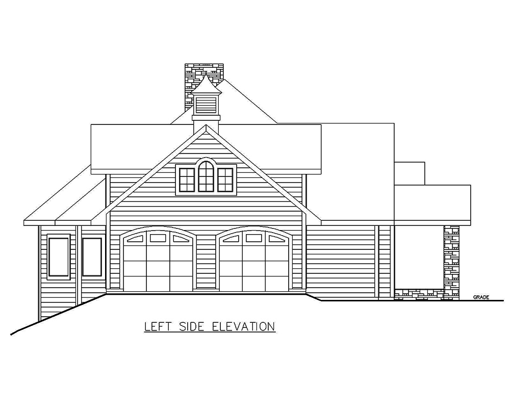 Home Plan Left Elevation of this 5-Bedroom,3692 Sq Ft Plan -132-1695