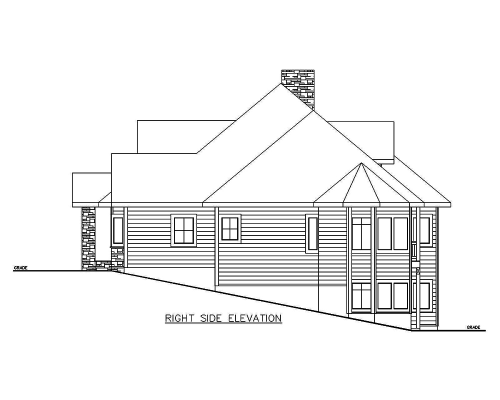 Home Plan Right Elevation of this 5-Bedroom,3692 Sq Ft Plan -132-1695