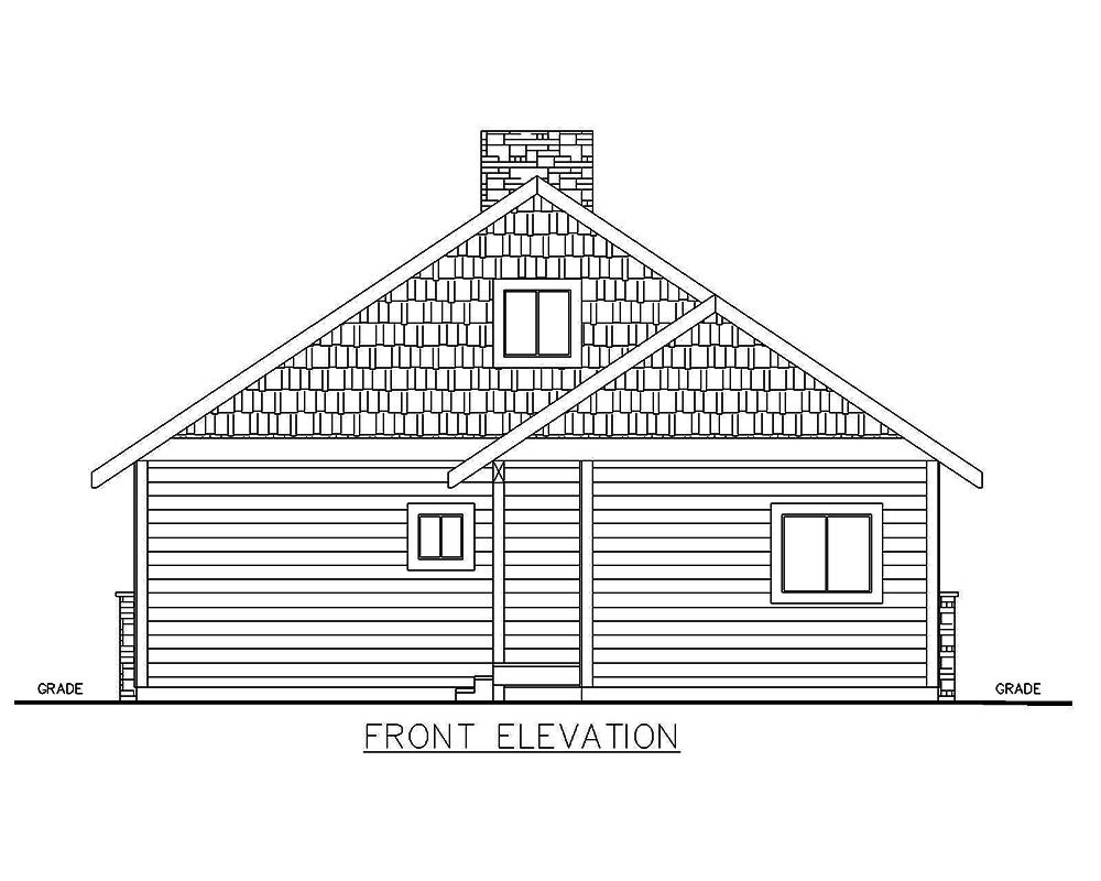 Home Plan Front Elevation of this 2-Bedroom,1176 Sq Ft Plan -132-1697