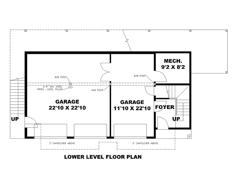 Floor Plan First Story of Garage w/Apartments Plan #132-1698