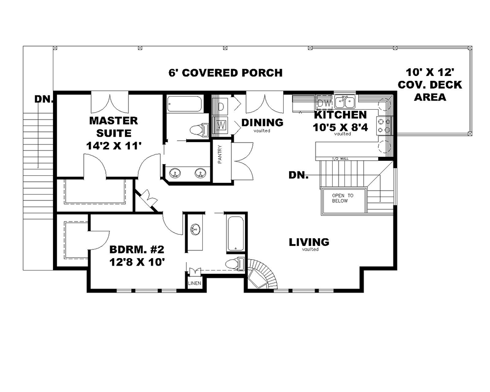 Floor Plan Second Story of Garage w/Apartments Plan #132-1698