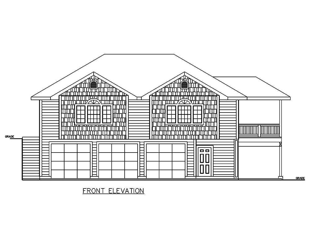 Home Plan Front Elevation of this 2-Bedroom,1336 Sq Ft Plan -132-1698