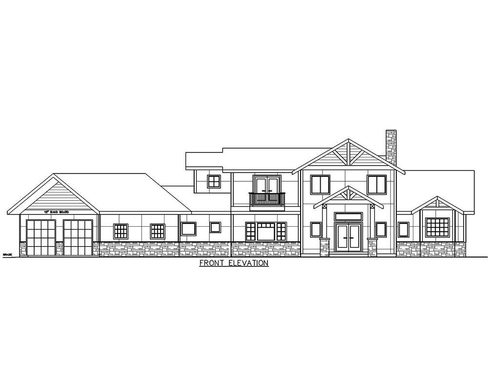Home Plan Front Elevation of this 3-Bedroom,2910 Sq Ft Plan -132-1699