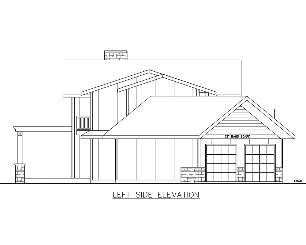Home Plan Left Elevation of this 3-Bedroom,2910 Sq Ft Plan -132-1699