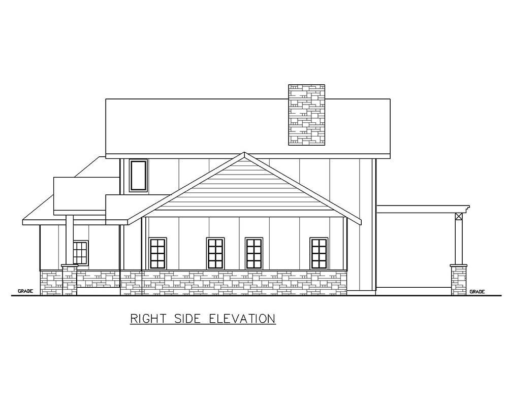 Home Plan Right Elevation of this 3-Bedroom,2910 Sq Ft Plan -132-1699
