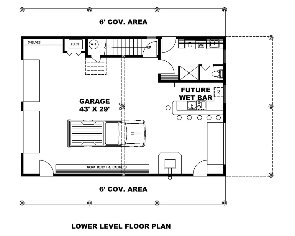 Floor Plan First Story of Garage Plan #132-1700
