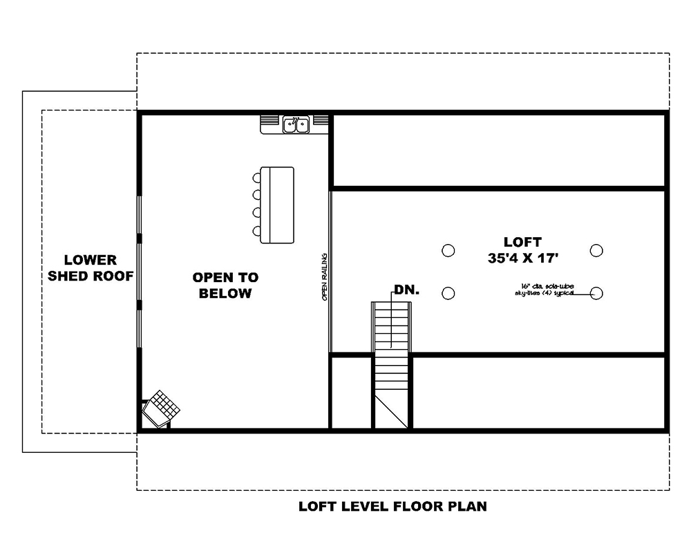 Floor Plan Third Story of Country Plan #132-1701