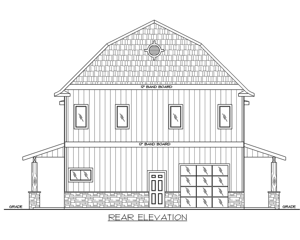 Home Plan Rear Elevation of this 2-Bedroom,3005 Sq Ft Plan -132-1701