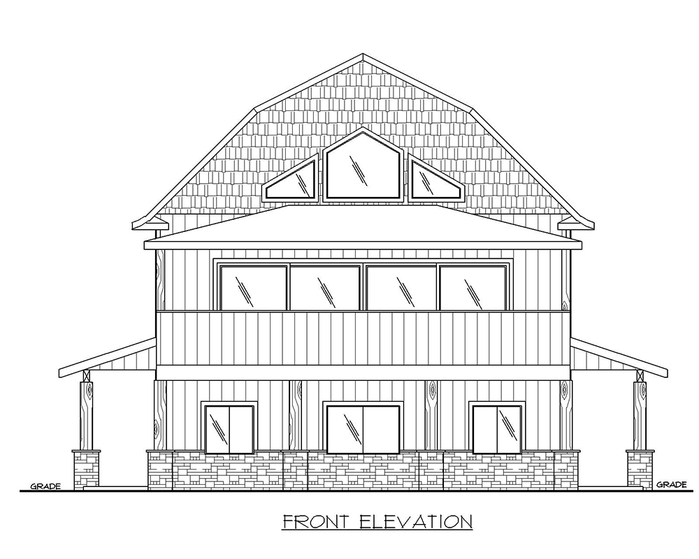 Home Plan Front Elevation of this 2-Bedroom,3005 Sq Ft Plan -132-1701
