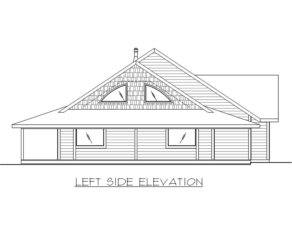 Home Plan Left Elevation of this 2-Bedroom,2504 Sq Ft Plan -132-1702