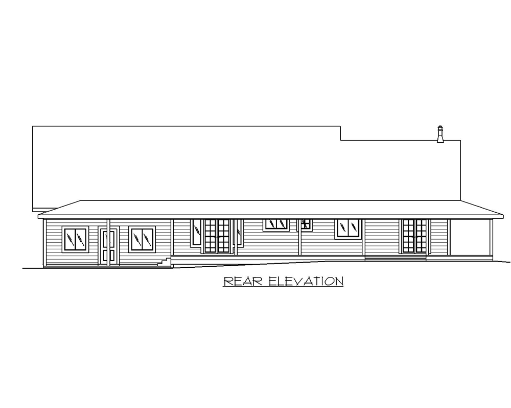 Home Plan Rear Elevation of this 2-Bedroom,2504 Sq Ft Plan -132-1702