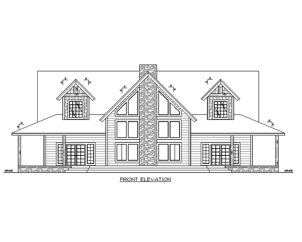 Home Plan Front Elevation of this 3-Bedroom,3967 Sq Ft Plan -132-1703
