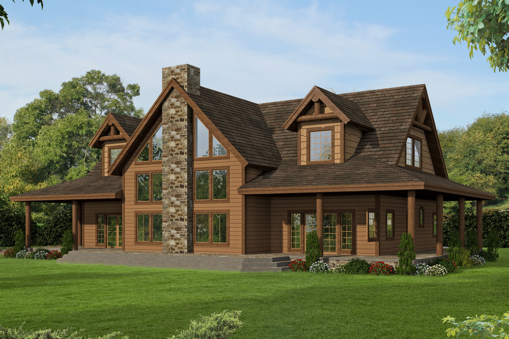Front Elevation of this Country House (#132-1703) at The Plan Collection.