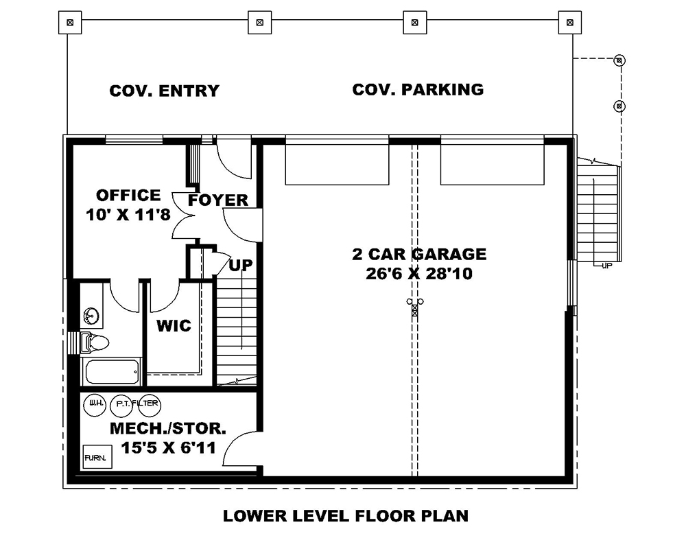 Floor Plan Basement of Country Plan #132-1705
